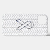 White Chevrons Strick Ribbon Awareness Print Case-Mate iPhone Hülle (Rückseite (Horizontal))