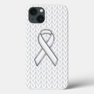 White Chevrons Strick Ribbon Awareness Print Case-Mate iPhone Hülle