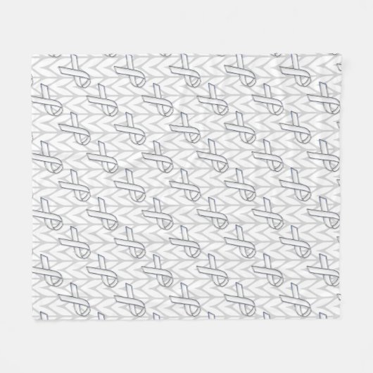 White Chevrons Strick Ribbon Awareness Print Fleecedecke (Vorderseite (Horizontal))