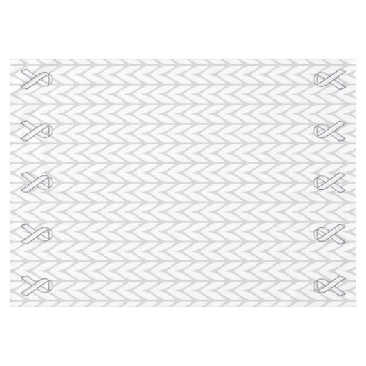 White Chevrons Strick Ribbon Awareness Print Tischdecke (Vorderseite (Horizontal))