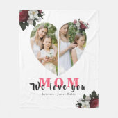 White Chic Heart Shaped Gift for Mother's Day  Fleecedecke (Vorderseite)