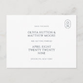 White | Chic Minimal Monogram Wedding  Postkarte (Vorderseite)