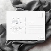 White | Chic Minimal Monogram Wedding  Postkarte