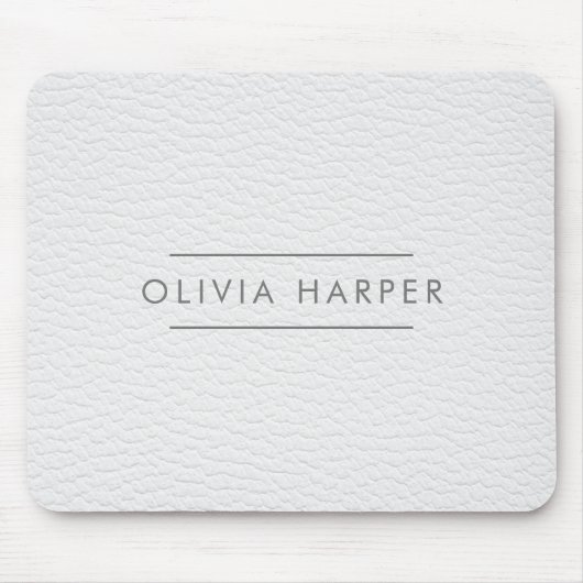 White Chic | Minimaler Lederschau Mousepad (Vorne)