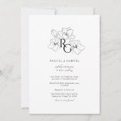 White | Chic Monogram Wedding Invitation Card Save The Date (Vorderseite)