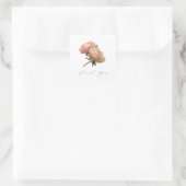 White Chic Rose Wedding Danke Quadratischer Aufkleber (Tasche)