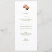 White | Chic Rose Wedding  Menükarte (Vorderseite)