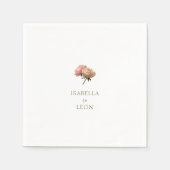 White | Chic Rose Wedding Serviette (Vorderseite)