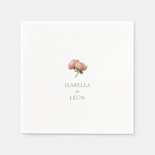 White | Chic Rose Wedding  Serviette (Vorderseite)