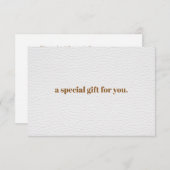 White Chic | Schlichte Geschenkkarte für Eleganten (Vorne/Hinten)