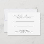 WHITE Chic | Schlichte Geschenkkarte für Eleganten (Rückseite)