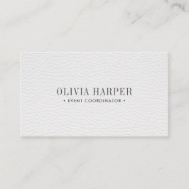 White Chic | Schlichter eleganter Lederlook Visitenkarte