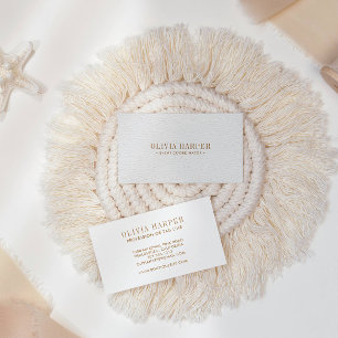 White Chic   Schlichter eleganter Lederlook Visitenkarte