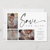 White Chic Trendy Collage Wedding Covid19 3 Fotos (Vorderseite)