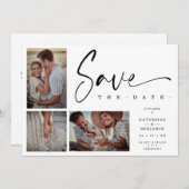 White Chic Trendy Collage Wedding Covid19 3 Fotos (Vorne/Hinten)