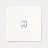 White | Chic Typography Minimal Monogram Wedding Serviette (Vorderseite)