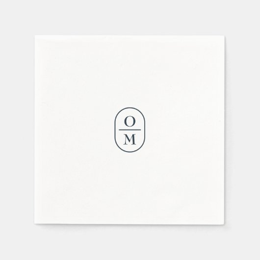 White | Chic Typography Minimal Monogram Wedding Serviette (Vorderseite)