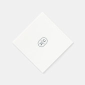White | Chic Typography Minimal Monogram Wedding Serviette (Ecke)