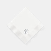 White | Chic Typography Minimal Monogram Wedding Serviette (Ecke)