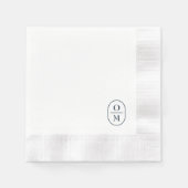 White | Chic Typography Minimal Monogram Wedding Serviette (Vorderseite)