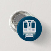 White Chicago "L" Profil auf Blue Background Button (Vorne & Hinten)