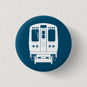 White Chicago "L" Profil auf Blue Background Button