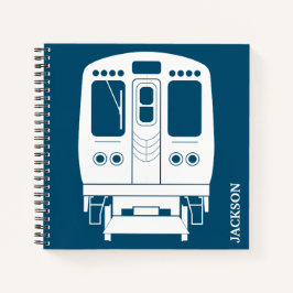 White Chicago "L" Profil auf Blue Background Notizblock