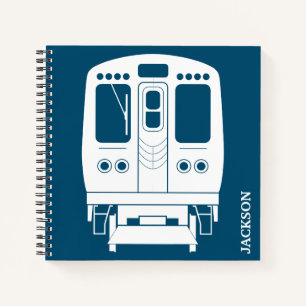 White Chicago "L" Profil auf Blue Background Notizblock