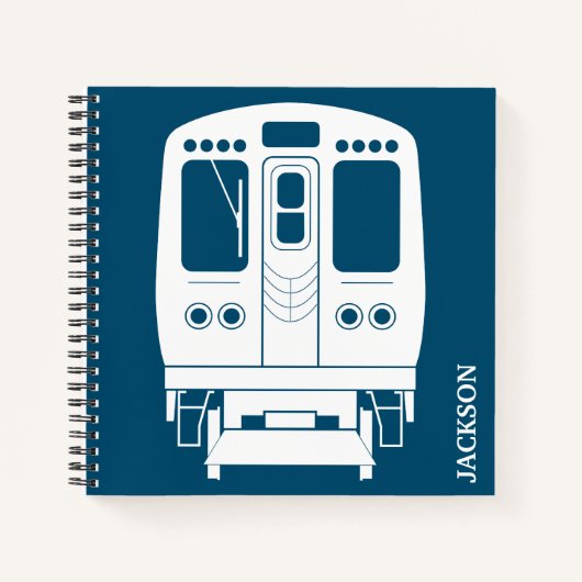 White Chicago "L" Profil auf Blue Background Notizblock (Vorderseite)