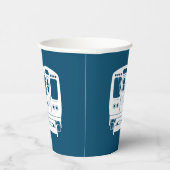 White Chicago "L" Profil auf Blue Background Pappbecher (Rechts)