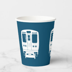 White Chicago "L" Profil auf Blue Background Pappbecher