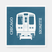 White Chicago "L" Profil auf Blue Background Serviette (Vorderseite)