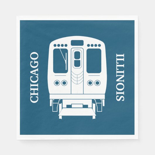 White Chicago "L" Profil auf Blue Background Serviette (Vorderseite)
