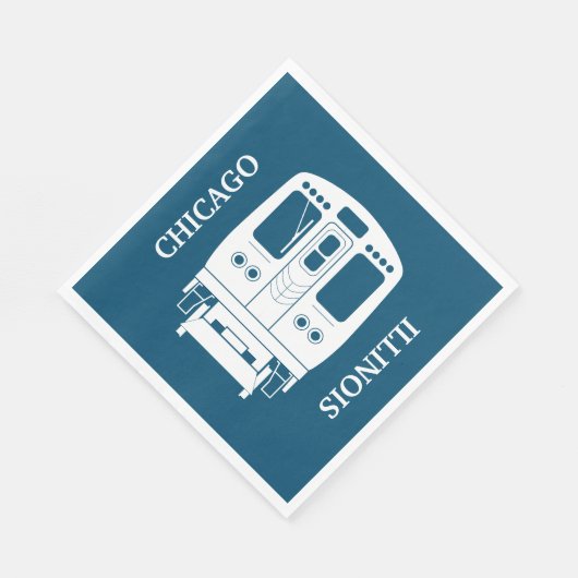 White Chicago "L" Profil auf Blue Background Serviette (Ecke)