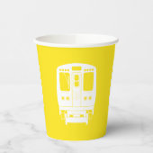 White Chicago "L" Profil auf gelbem Hintergrund Pappbecher (Links)