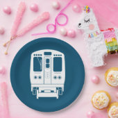 White Chicago "L" Profil auf gelbem Hintergrund Pappteller (Party)