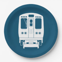 White Chicago "L" Profil auf gelbem Hintergrund
