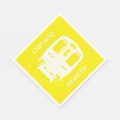 White Chicago "L" Profil auf gelbem Hintergrund Serviette (Ecke)