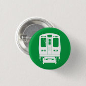 White Chicago "L" Profil auf grünem Hintergrund Button (Vorne & Hinten)