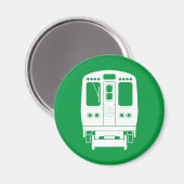 White Chicago "L" Profil auf grünem Hintergrund Magnet (Vorderseite/Rückseite)