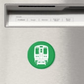 White Chicago "L" Profil auf grünem Hintergrund Magnet (In Situ (Geschirrspüler))