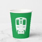 White Chicago "L" Profil auf grünem Hintergrund Pappbecher (Links)