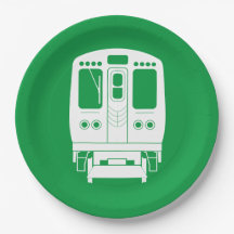 White Chicago "L" Profil auf grünem Hintergrund