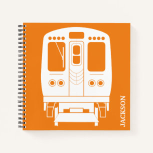 White Chicago "L" Profil auf Orange Background Notizblock