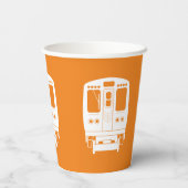 White Chicago "L" Profil auf Orange Background Pappbecher (Rückseite)