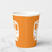 White Chicago "L" Profil auf Orange Background Pappbecher (Rechts)