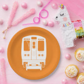 White Chicago "L" Profil auf Orange Background Pappteller (Party)