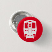 White Chicago "L" Profil auf Red Background Button (Vorne & Hinten)