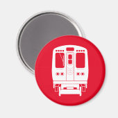 White Chicago "L" Profil auf Red Background Magnet (Vorderseite/Rückseite)
