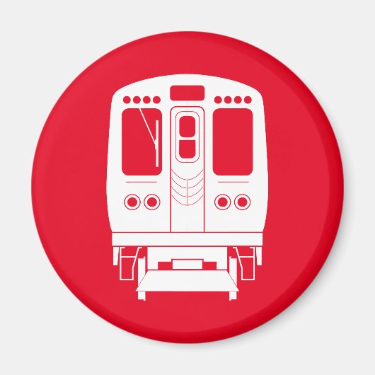 White Chicago "L" Profil auf Red Background Magnet (Vorne)